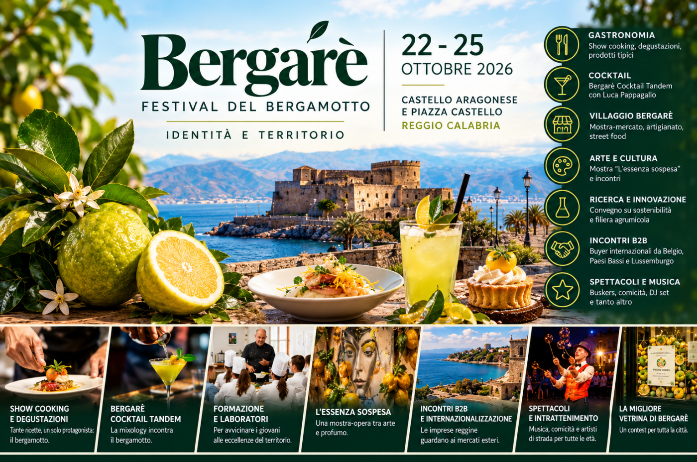 Bergarè 2026 a Reggio Calabria: quattro giorni dedicati al bergamotto tra gastronomia, arte, cultura e innovazione