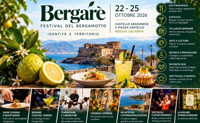 Bergarè 2026 a Reggio Calabria: quattro giorni dedicati al bergamotto tra gastronomia, arte, cultura e innovazione